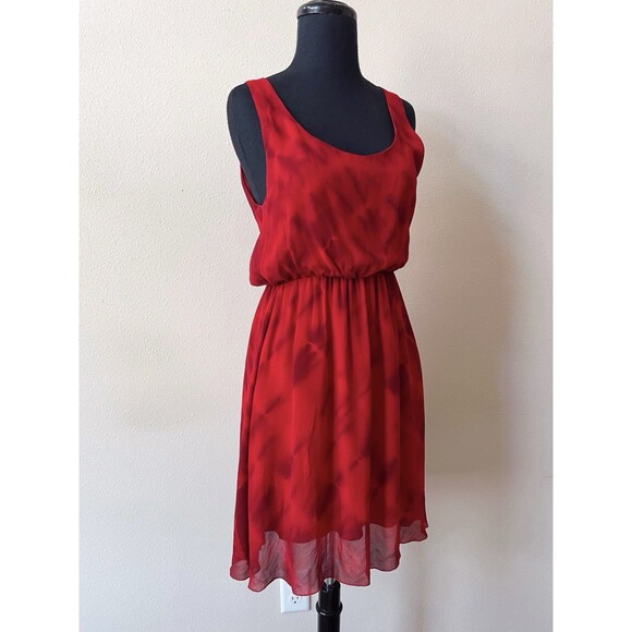 Alice + Olivia Cabella Red Tie Dye Silk Dress Size Small Mini Sleeveless - Picture 5 of 6